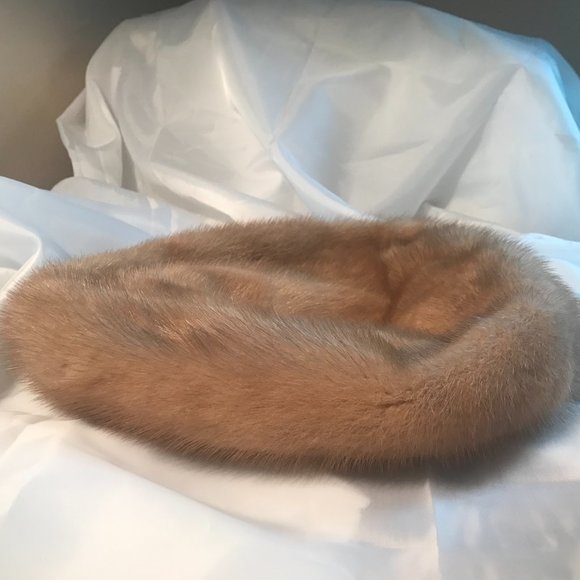 TAN MINK HAT  VINTAGE 1950'S - Picture 2 of 8
